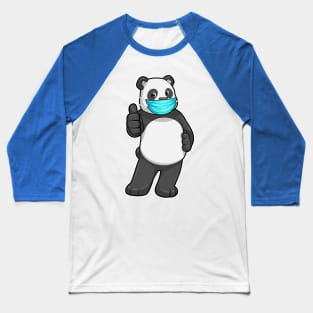 Panda with Face mask Baseball T-Shirt